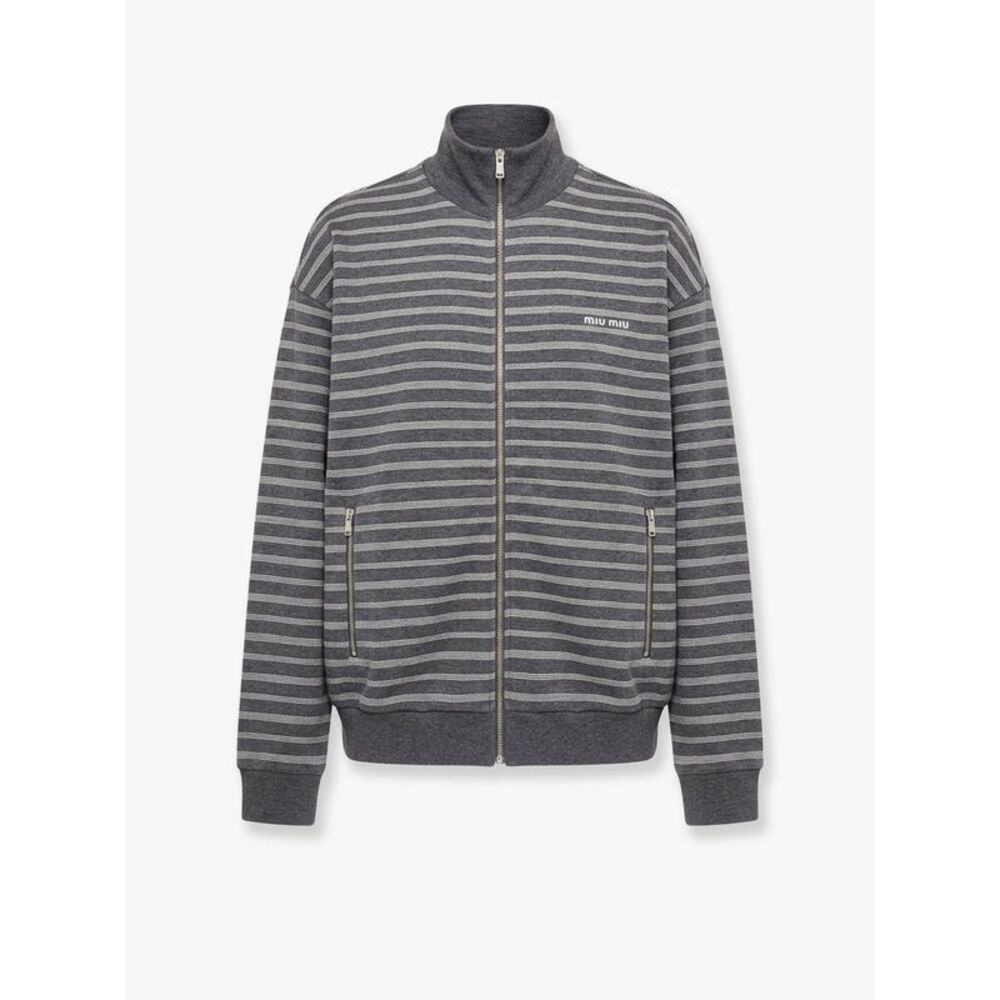 Miu Miu Women Striped Cotton Sweatshirt
